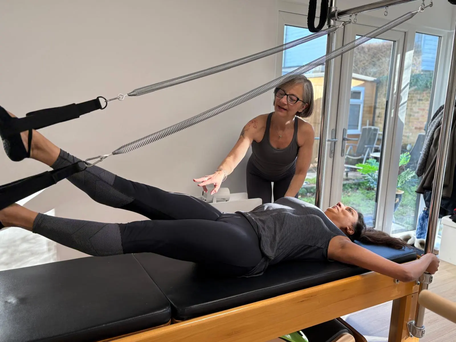 Liz Shaw coaching a client on the Cadillac at The Willow Studio, Ealing